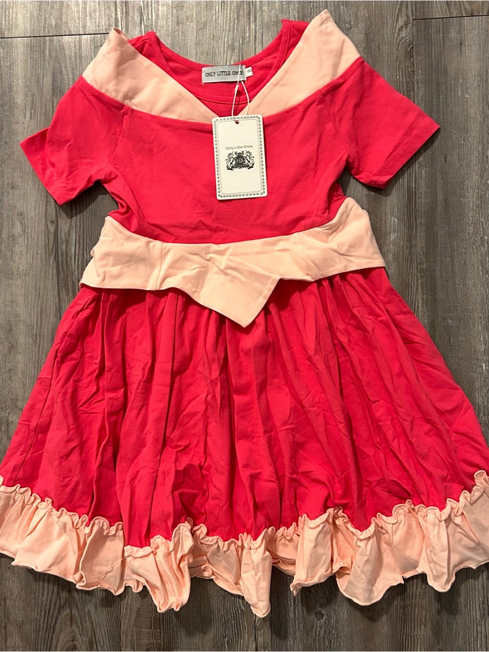 Only Little Ones Pin Ruffle Hem Girl’s Twirl Dress Sleeping Beauty